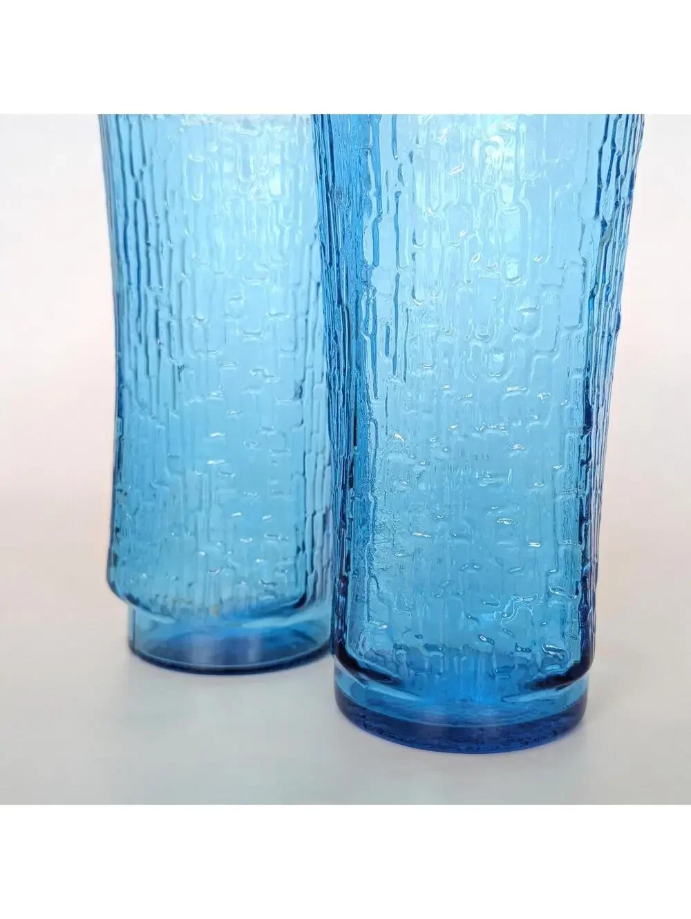 Vintage Laser Blue Anchor Hocking Pagoda Cooler Glasses